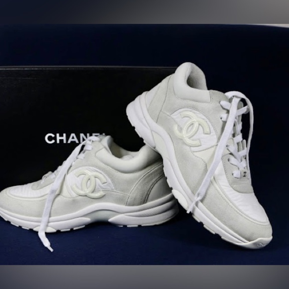 Authentic* Chanel CC white sneakers